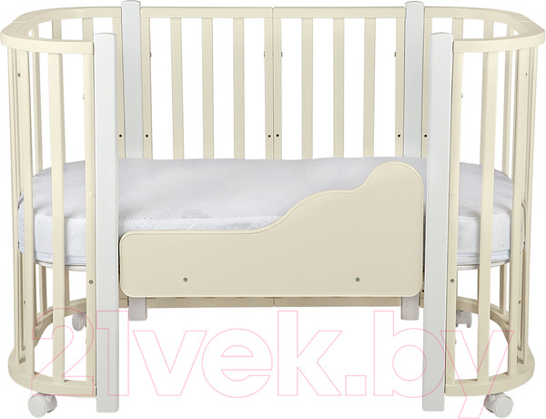Изображение товара Детская кроватка INDIGO Baby Lux 3 в 1 (слоновая кость/белые стойки)