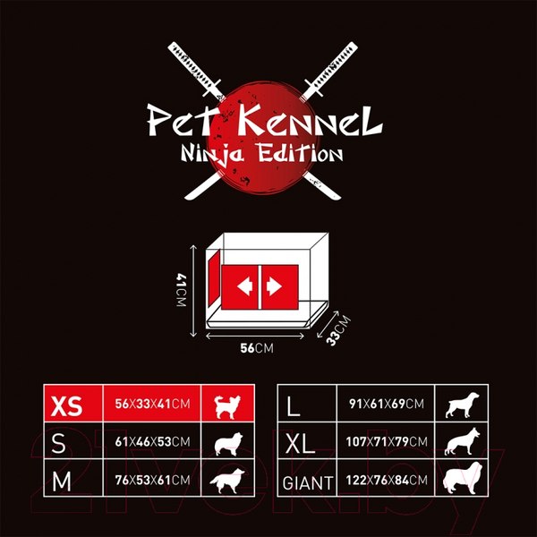 Изображение товара Клетка для животных Duvo Plus Pet Kennel Ninja Medium / 11640/DV (черный)
