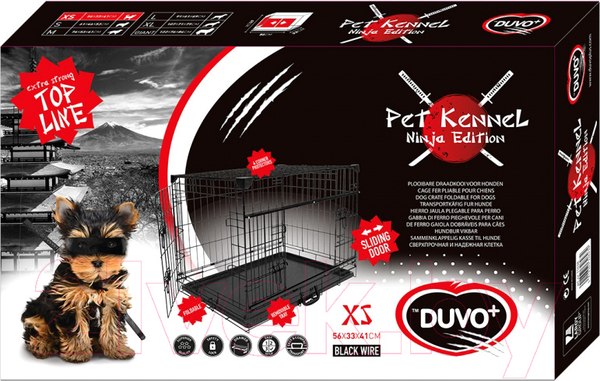 Изображение товара Клетка для животных Duvo Plus Pet Kennel Ninja Medium / 11640/DV (черный)