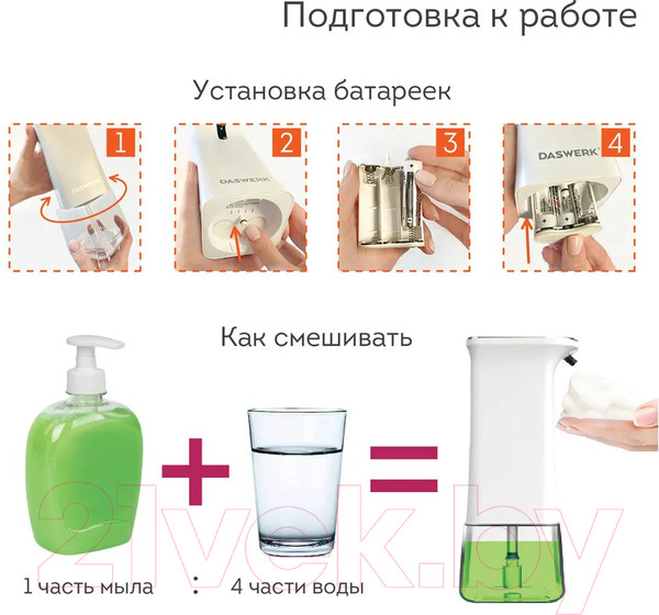 Изображение товара Сенсорный дозатор для жидкого мыла Daswerk 607844