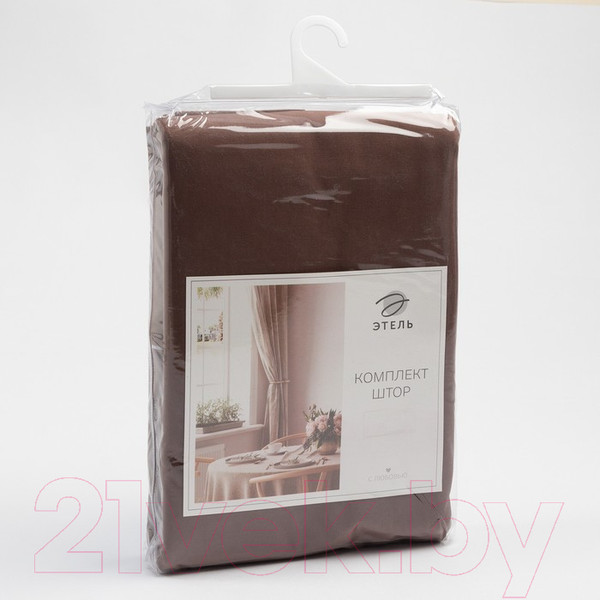 Изображение товара Комплект штор Этель Kitchen 7866016 (150x180, коричневый, 2шт)