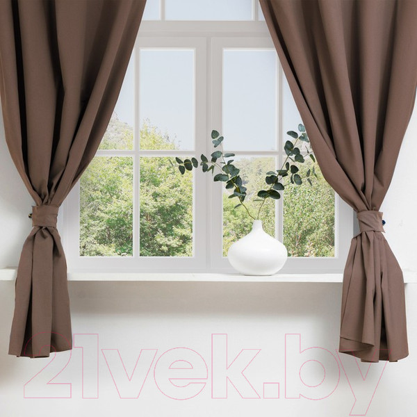 Изображение товара Комплект штор Этель Kitchen 7866016 (150x180, коричневый, 2шт)