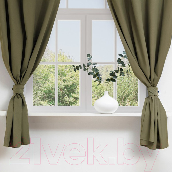 Изображение товара Комплект штор Этель Kitchen 7866038 (150x180, зеленый, 2шт)