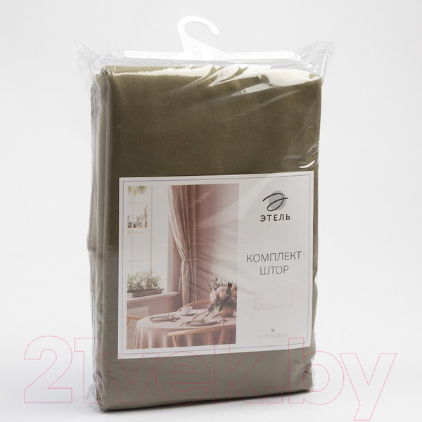 Изображение товара Комплект штор Этель Kitchen 7866038 (150x180, зеленый, 2шт)