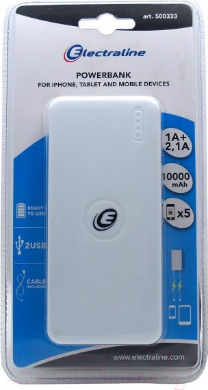 Изображение товара Портативное зарядное устройство Electraline 500333