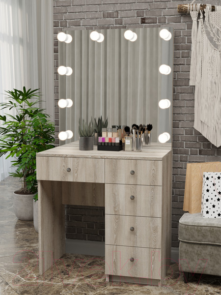 Изображение товара Туалетный столик с зеркалом Мир Мебели С подсветкой 24 ZS