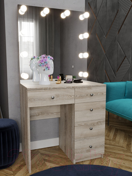 Изображение товара Туалетный столик с зеркалом Мир Мебели С подсветкой 24 ZS