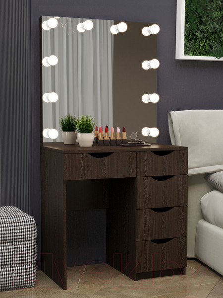 Изображение товара Туалетный столик с зеркалом Мир Мебели С подсветкой 25 ZW