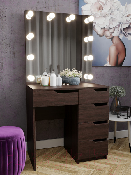 Изображение товара Туалетный столик с зеркалом Мир Мебели С подсветкой 26 ZW