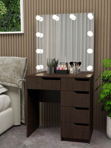 Изображение товара Туалетный столик с зеркалом Мир Мебели С подсветкой 26 ZW