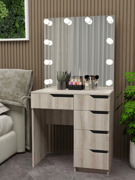 Изображение товара Туалетный столик с зеркалом Мир Мебели С подсветкой 26 ZS