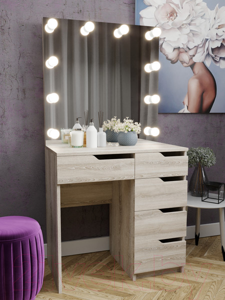 Изображение товара Туалетный столик с зеркалом Мир Мебели С подсветкой 26 ZS