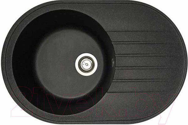 Изображение товара Мойка кухонная со смесителем БелЭворс Rondo L + смеситель W4998-3-22 (черный)