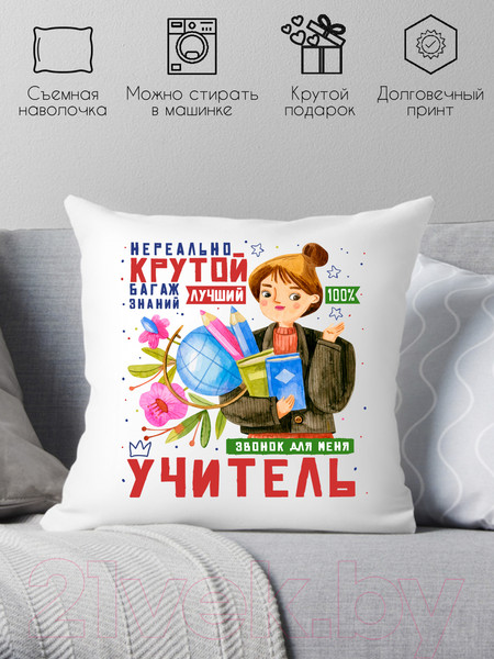Изображение товара Подушка декоративная Print Style Нереально крутой учитель / 40x40plat4
