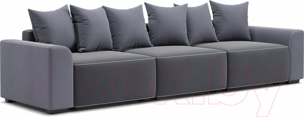 Изображение товара Диван Мебельград Монреаль-2 Стандарт (вертикаль темно-серый/альба темно-серый/мора серый)