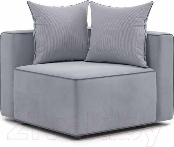 Изображение товара Диван угловой Мебельград Монреаль-3 Стандарт (вертикаль серый/мора серый/велютто темно-серый)