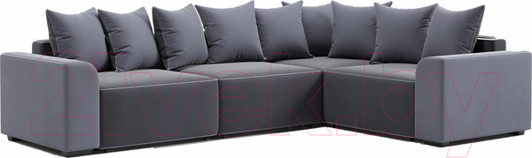 Изображение товара Диван угловой Мебельград Монреаль-3 Стандарт (вертикаль темно-серый/альба темно-серый/мора серый)