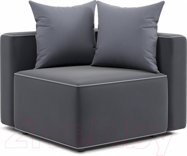 Изображение товара Диван угловой Мебельград Монреаль-3 Стандарт (вертикаль темно-серый/альба темно-серый/мора серый)