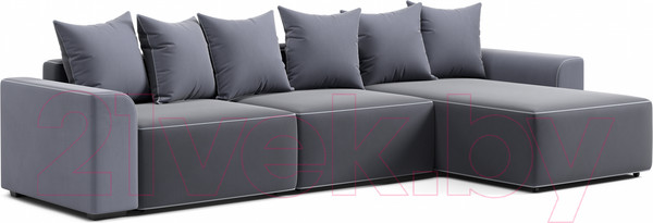 Изображение товара Диван угловой Мебельград Монреаль-4 Стандарт (вертикаль темно-серый/альба темно-серый/мора серый)