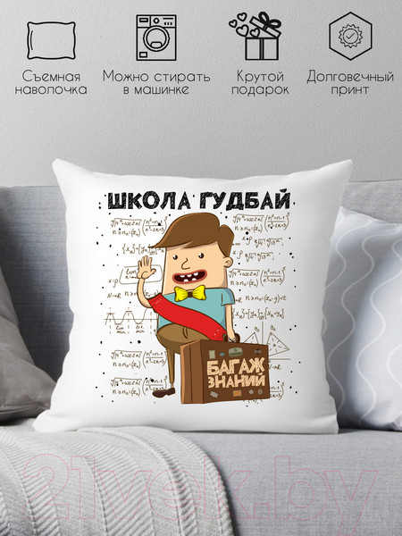 Изображение товара Подушка декоративная Print Style Школа гудбай / 40x40plat14