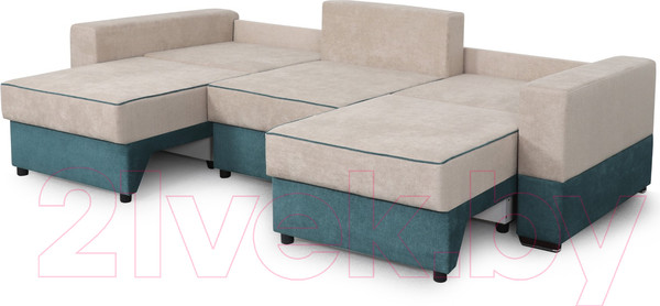 Изображение товара Диван Мебельград Бостон 2400 Стандарт (торонто бежевый/торонто бежевый/торонто зеленый)