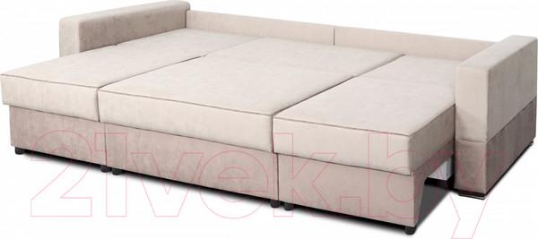 Изображение товара Диван Мебельград Бостон 2800 Стандарт (лана бежевый/лана бежевый/лана капучино)