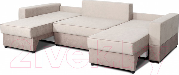 Изображение товара Диван Мебельград Бостон 2800 Стандарт (лана бежевый/лана бежевый/лана капучино)