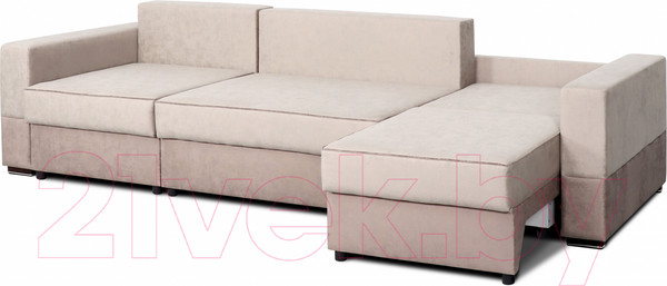Изображение товара Диван Мебельград Бостон 2800 Стандарт (лана бежевый/лана бежевый/лана капучино)