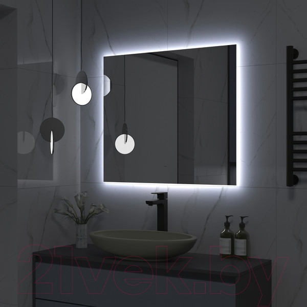 Изображение товара Зеркало Континент Trezhe Led 80x70 (с бесконтактным сенсором, холодная подсветка)