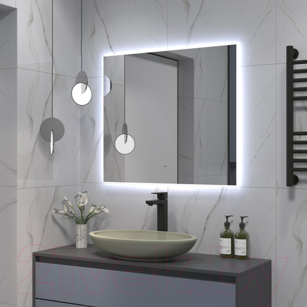 Изображение товара Зеркало Континент Trezhe Led 80x70 (с бесконтактным сенсором, холодная подсветка)