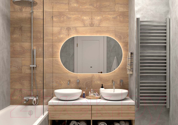 Изображение товара Зеркало Континент Fleur Led 110х65 (с бесконтактным сенсором, холодная подсветка)