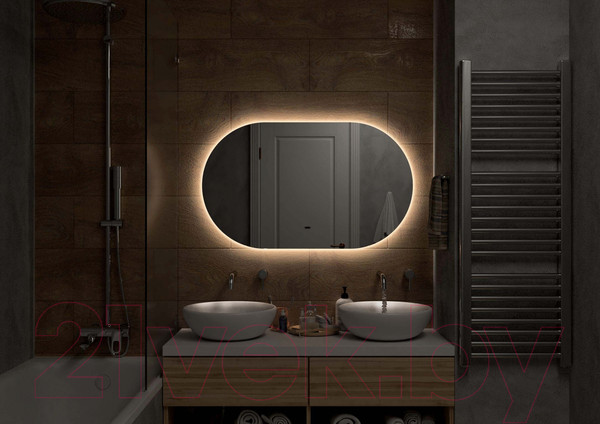 Изображение товара Зеркало Континент Fleur Led 110х65 (с бесконтактным сенсором, холодная подсветка)