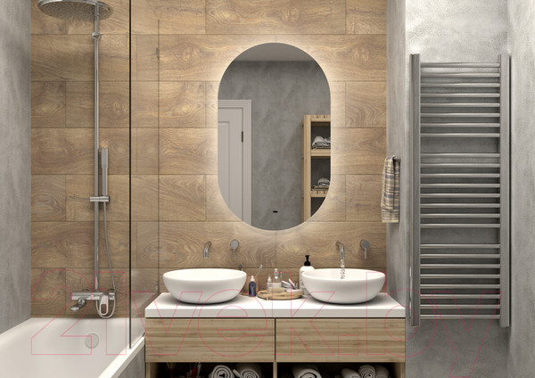 Изображение товара Зеркало Континент Fleur Led 60х100 (с бесконтактным сенсором, холодная подсветка)