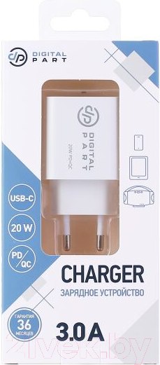 Изображение товара Зарядное устройство сетевое Digitalpart FC-130 (белый)