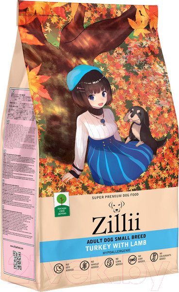 Изображение товара Сухой корм для собак Zillii Adult Dog Small Breed индейка с ягненком / 5658010 (800г)