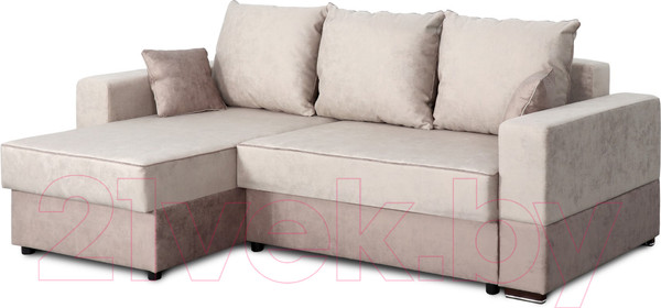 Изображение товара Диван угловой Мебельград Бостон Стандарт (лана бежевый/лана бежевый/лана капучино)