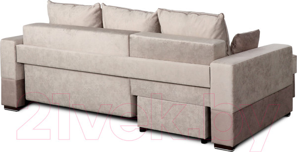 Изображение товара Диван угловой Мебельград Бостон Стандарт (лана бежевый/лана бежевый/лана капучино)