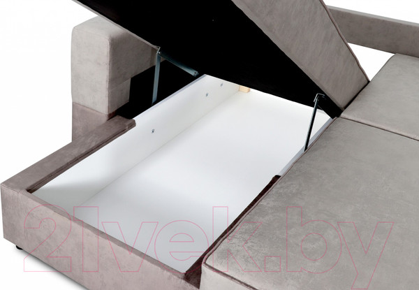 Изображение товара Диван угловой Мебельград Бостон Стандарт (лана бежевый/лана бежевый/лана капучино)