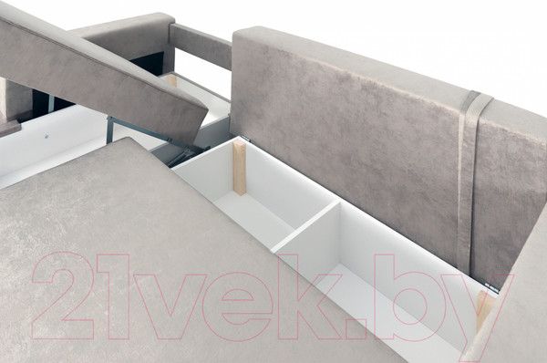 Изображение товара Диван угловой Мебельград Бостон Стандарт (лана бежевый/лана бежевый/лана капучино)