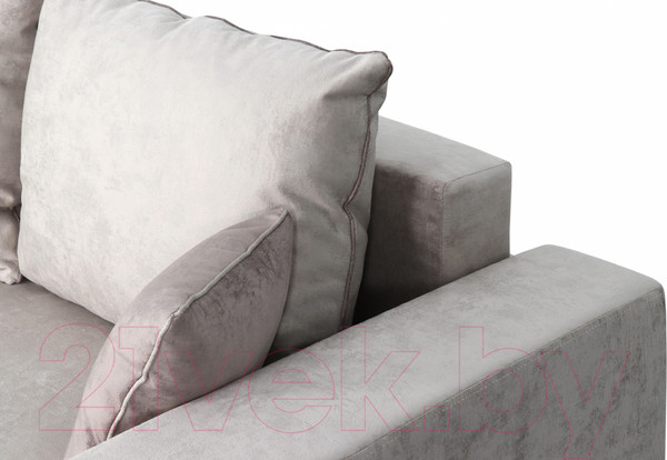 Изображение товара Диван угловой Мебельград Бостон Стандарт (лана бежевый/лана бежевый/лана капучино)