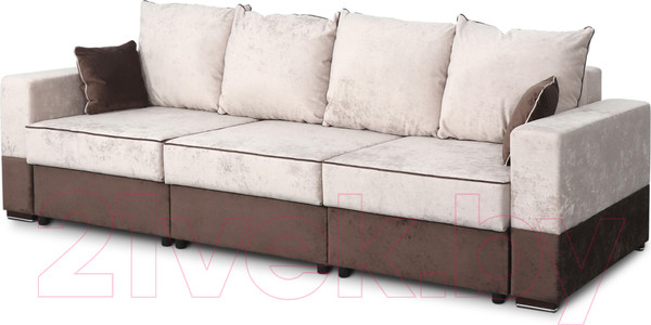 Изображение товара Диван Мебельград Бостон 2400 Стандарт (тиффани бежевый/тиффани бежевый/тиффани коричневый)