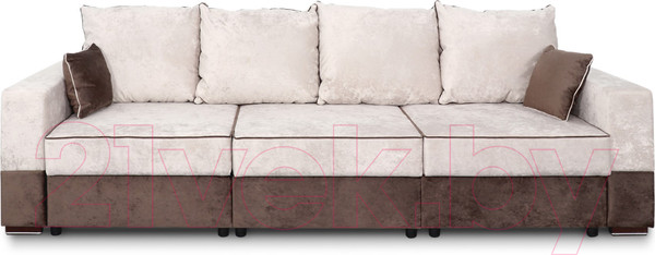 Изображение товара Диван Мебельград Бостон 2400 Стандарт (тиффани бежевый/тиффани бежевый/тиффани коричневый)
