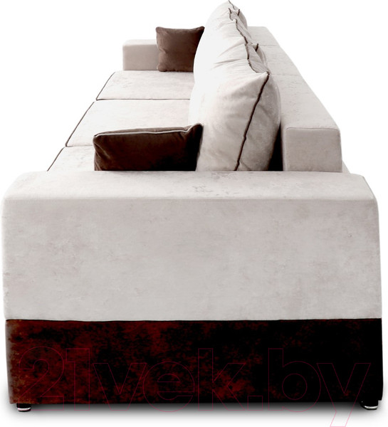 Изображение товара Диван Мебельград Бостон 2400 Стандарт (тиффани бежевый/тиффани бежевый/тиффани коричневый)