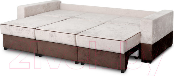 Изображение товара Диван Мебельград Бостон 2400 Стандарт (тиффани бежевый/тиффани бежевый/тиффани коричневый)