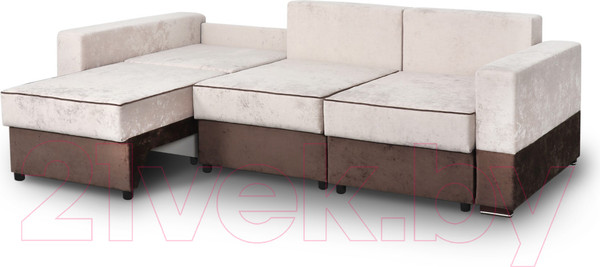 Изображение товара Диван Мебельград Бостон 2400 Стандарт (тиффани бежевый/тиффани бежевый/тиффани коричневый)