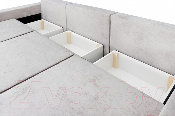 Изображение товара Диван Мебельград Бостон 2400 Стандарт (тиффани бежевый/тиффани бежевый/тиффани коричневый)