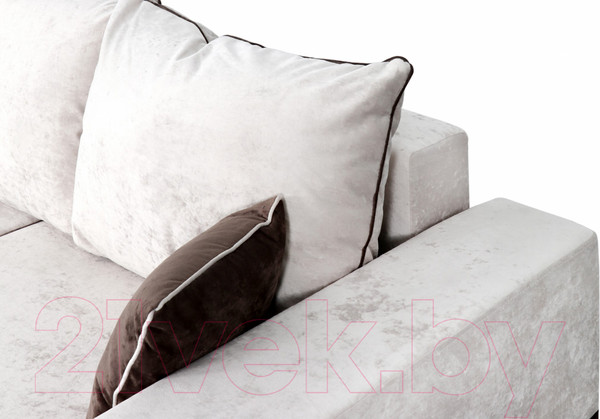 Изображение товара Диван Мебельград Бостон 2400 Стандарт (тиффани бежевый/тиффани бежевый/тиффани коричневый)