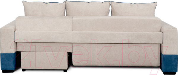 Изображение товара Диван угловой Мебельград Бостон Стандарт (торонто бежевый/торонто бежевый/торонто голубой)