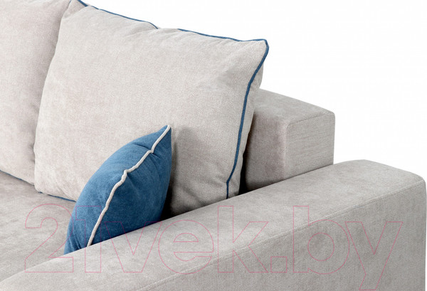 Изображение товара Диван угловой Мебельград Бостон Стандарт (торонто бежевый/торонто бежевый/торонто голубой)