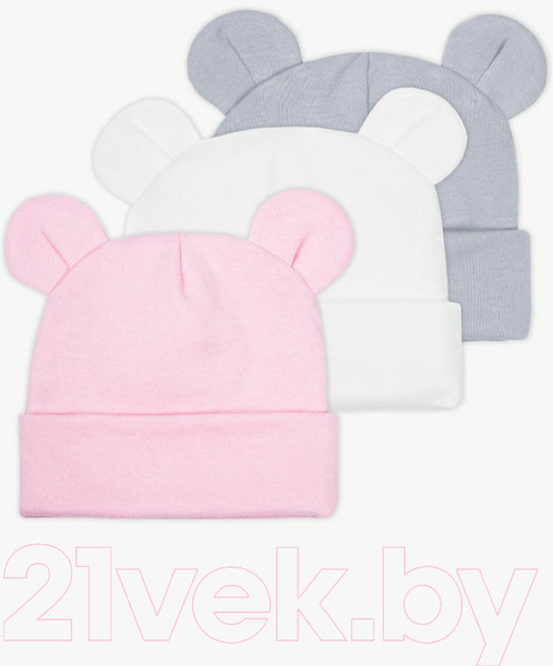 Изображение товара Шапочка для малышей Amarobaby Nature Essence Bear / AB-OD22-NE16Be/06-40 (розовый, р. 40)